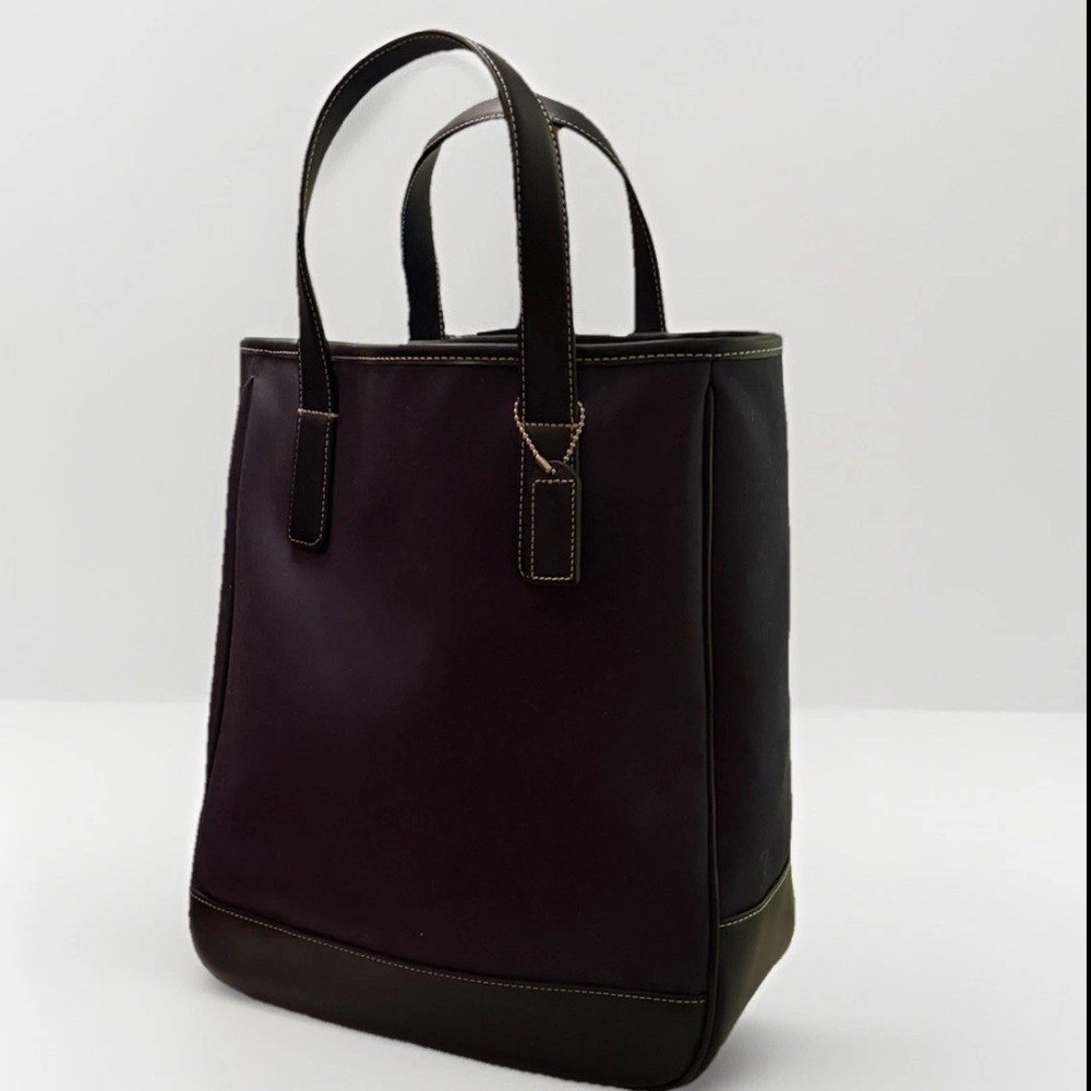Coach Black Nylon Leather Tote Bag Pink Interior Tote Bag. Appears unused.